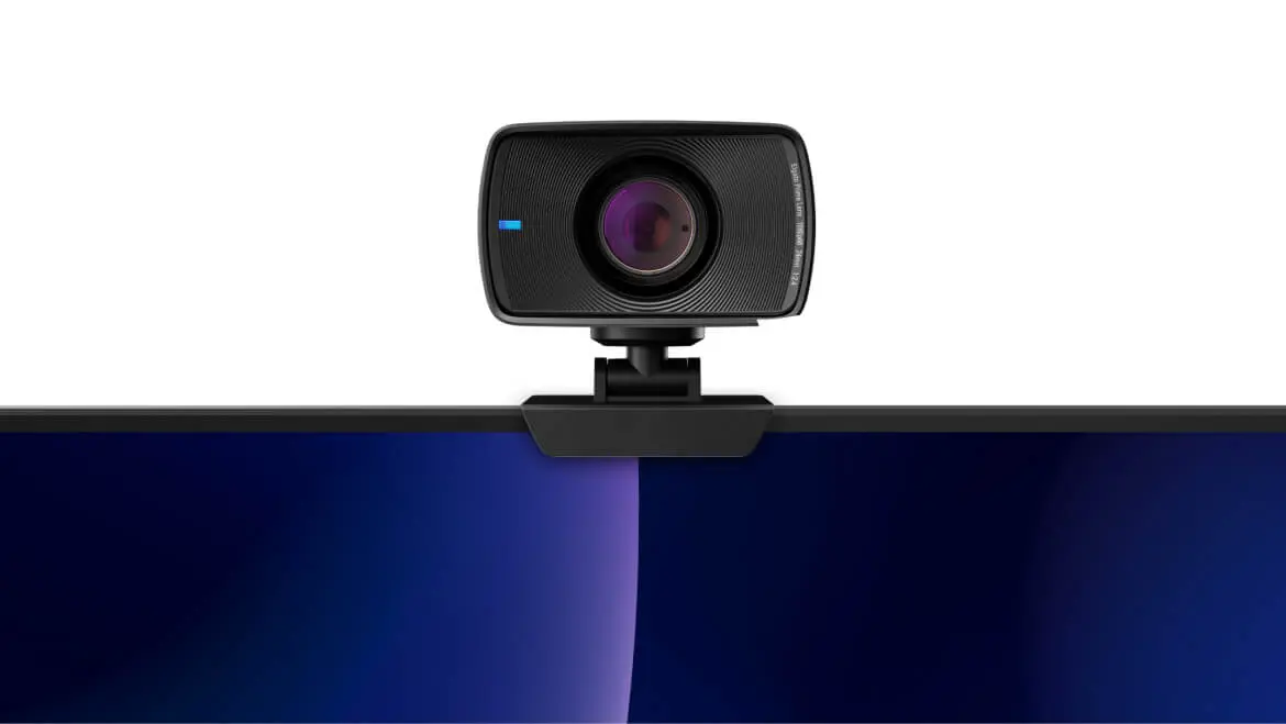 Facecam mounted to a desktop monitor